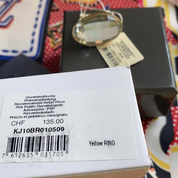 Calvin Klein Gold Tone Faceted Ring Size 8 NWT - Picture 10 of 10